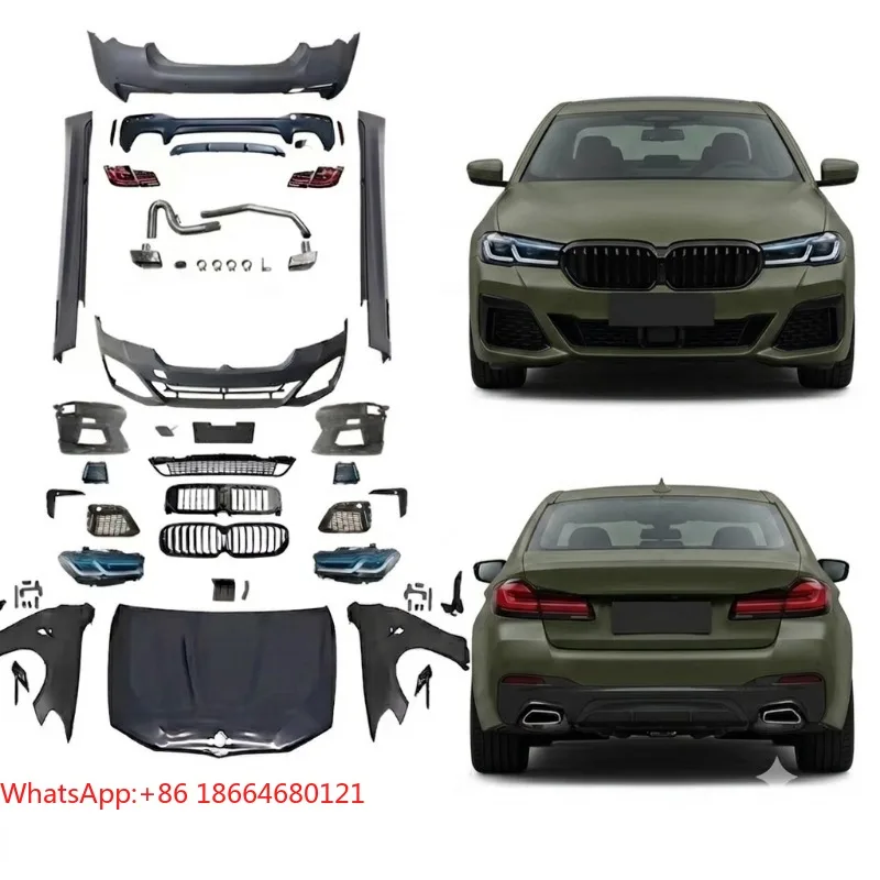Conversion Body Kit Upgrade to 2021 G30 G38 M-Tech Style for  5 Series F10 F18 2011-2017 Hood Fenders Bumpers Side Skirts
