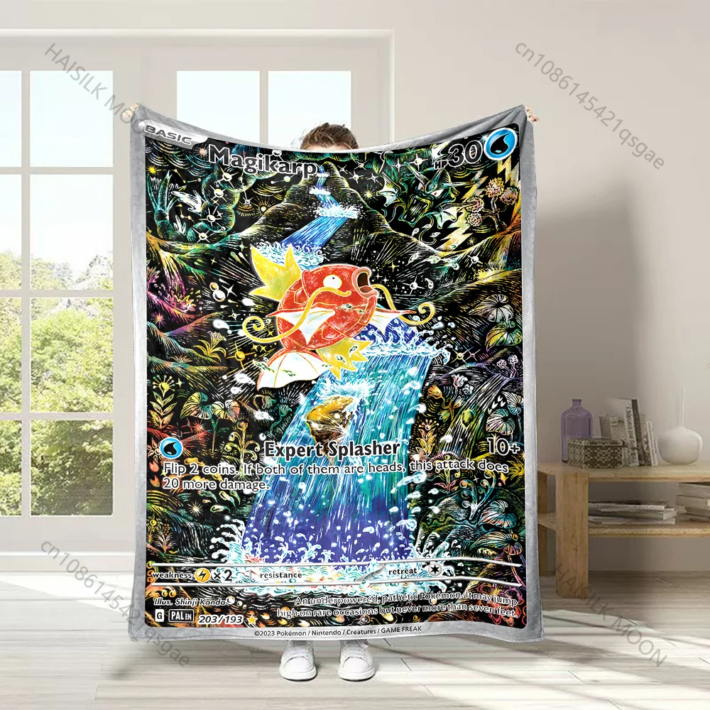 

Pokémon Cards Magikarp Blanket Warm Soft Fluffy Throw King Size Luxury Throw Kid Adult Sofa Bed Blanket Cover Travel Throw Gifts