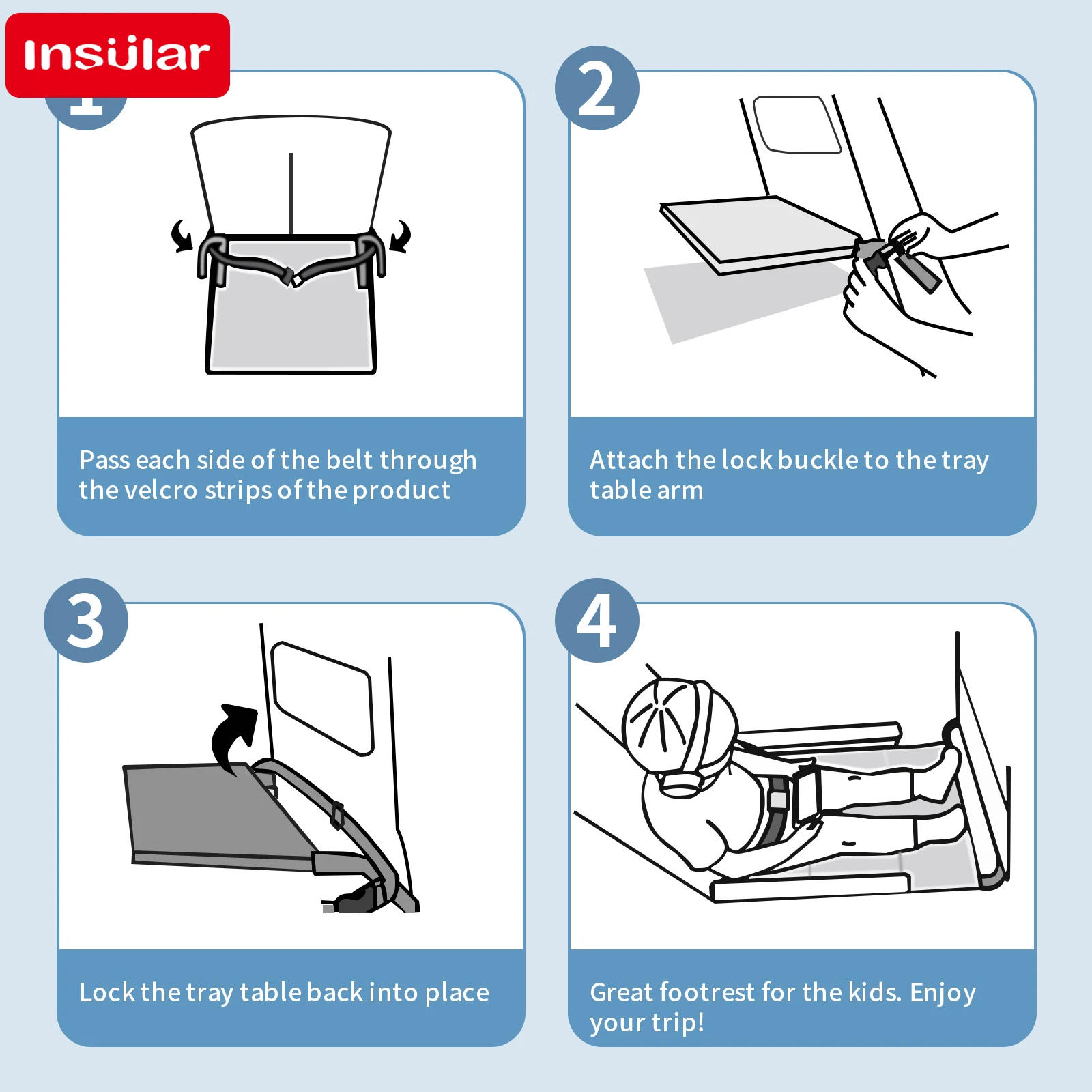 INSULAR الأطفال مقعد السفر طائرة موسع الطفل تمديد الوسادة الاطفال طائرة السفر أرجوحة سرير سفر 3-6Y #3