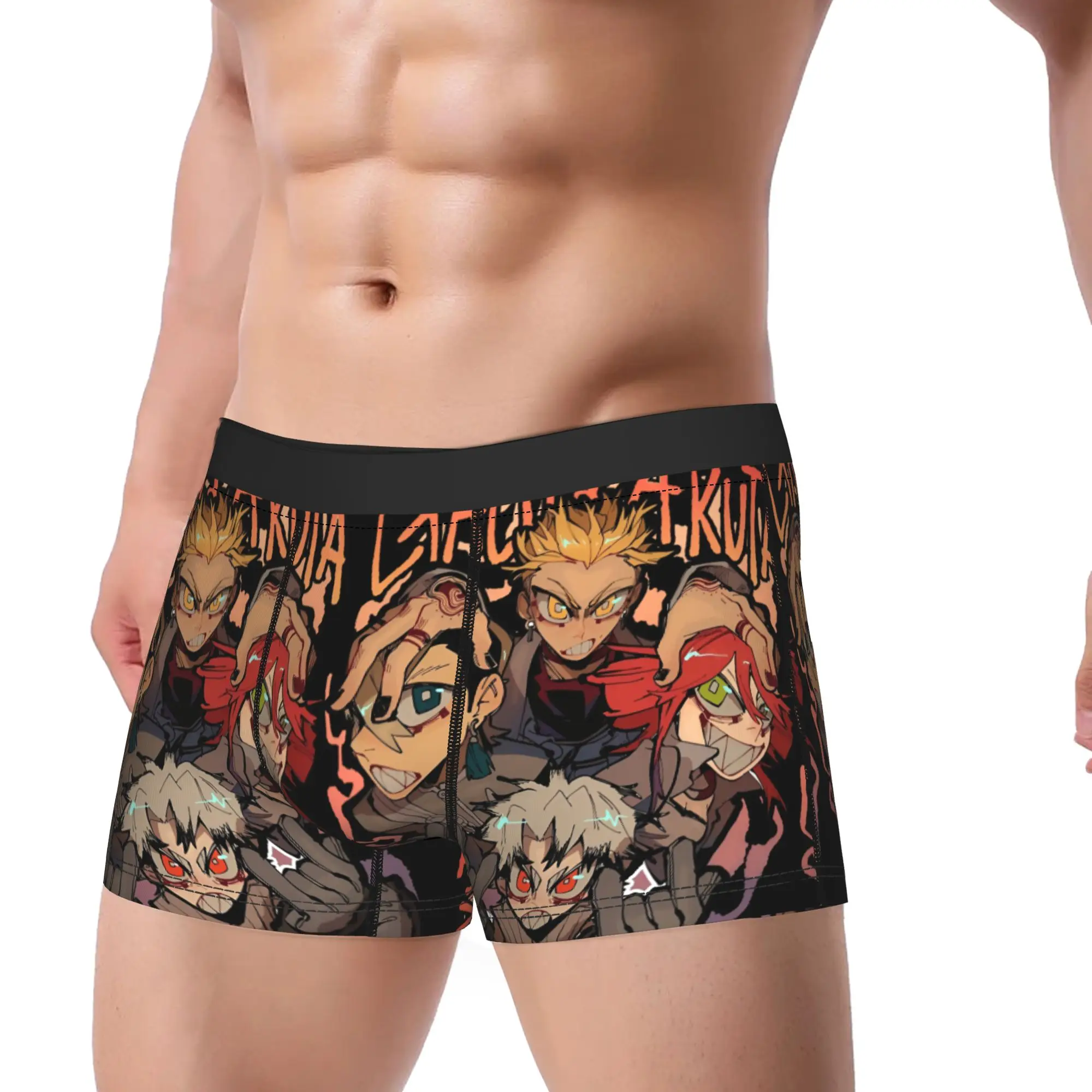 

Novelty Boxer Shorts Panties Briefs Men's Gachiakuta Anime Enjin Rudo Zanka Nijiku Riyo Reaper Underwear Breathable Underpants