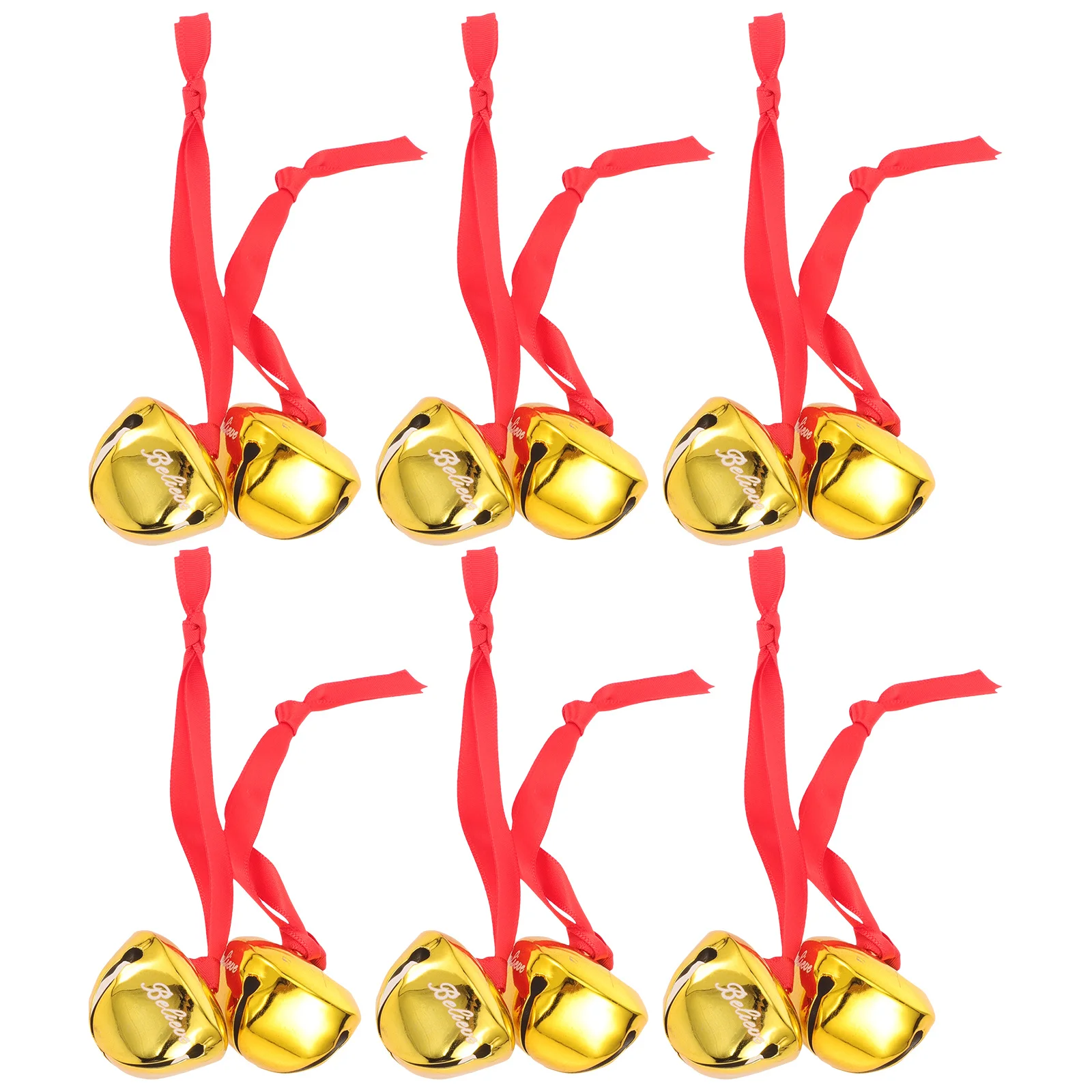 

12Pcs DIY Believe Bell Hanging Pendants Christmas Tree Decorations Crisp Sound Bells for Holiday Home Window Decor