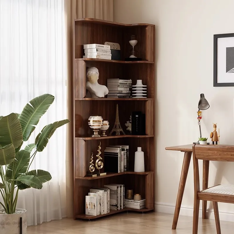 Solid wood corner cabinet, living room family sofa ledge, bookcase, wall corner cabinet