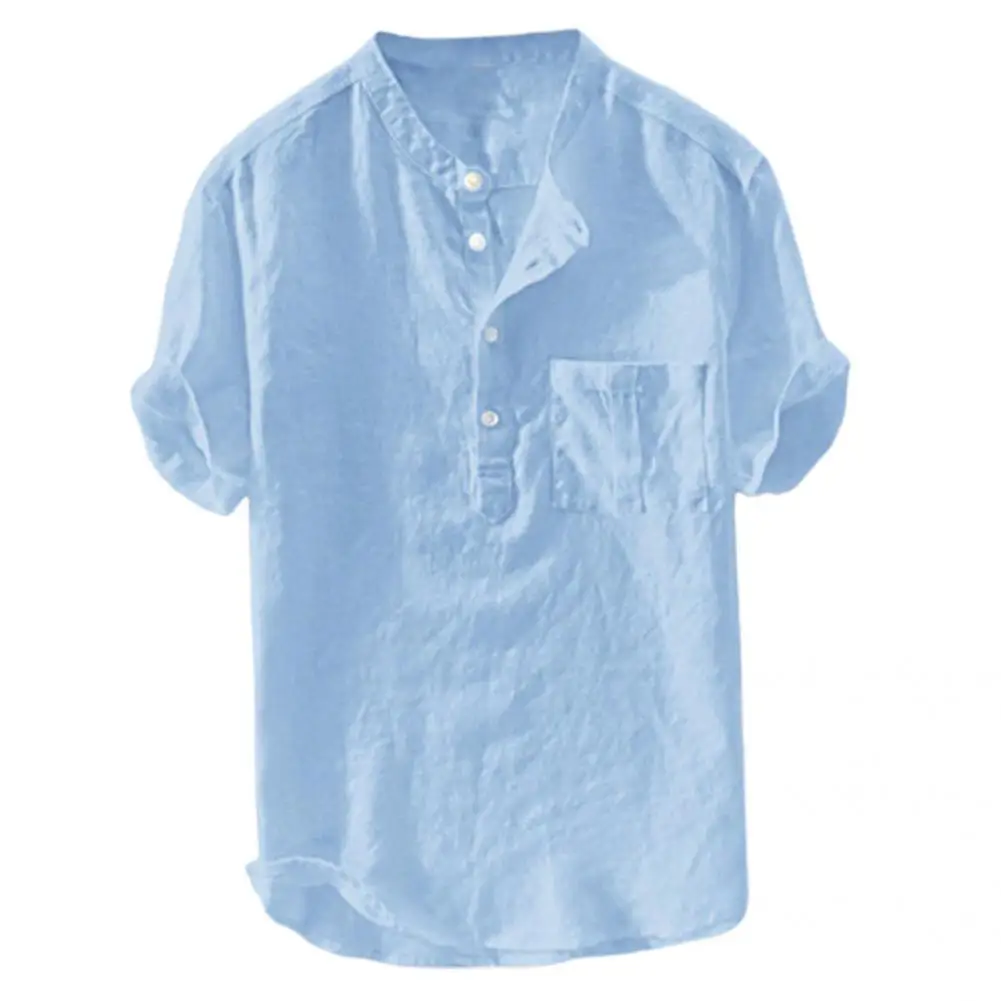 Shirt for Vacation Skin-friendly T-shirt Cotton Blend Slim Self-cultivation Slim-fit Chambray