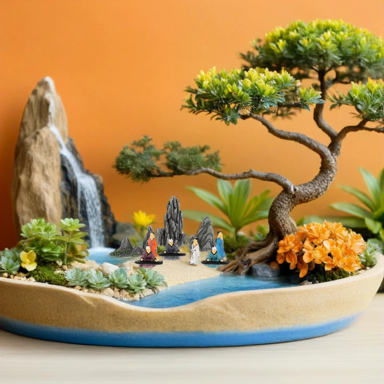 

10pcs Miniature Human Figures Resin Craft Figurines Ancient Chinese Decorative Sculpture For Bonsai Garden Landscaping Desktop