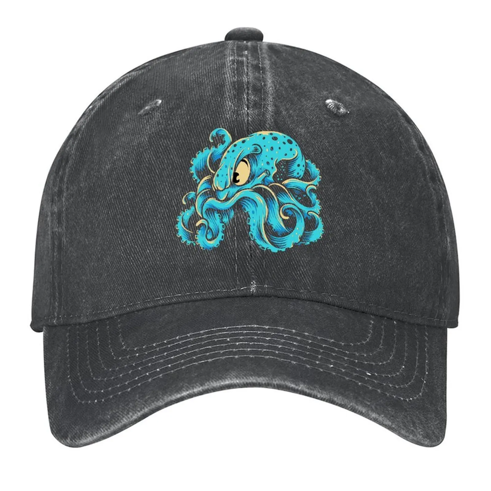 

Furious Blue Kraken Baseball Cap Funny hats Hat Man Luxury Trucker Cap custom caps Men's Caps Women's