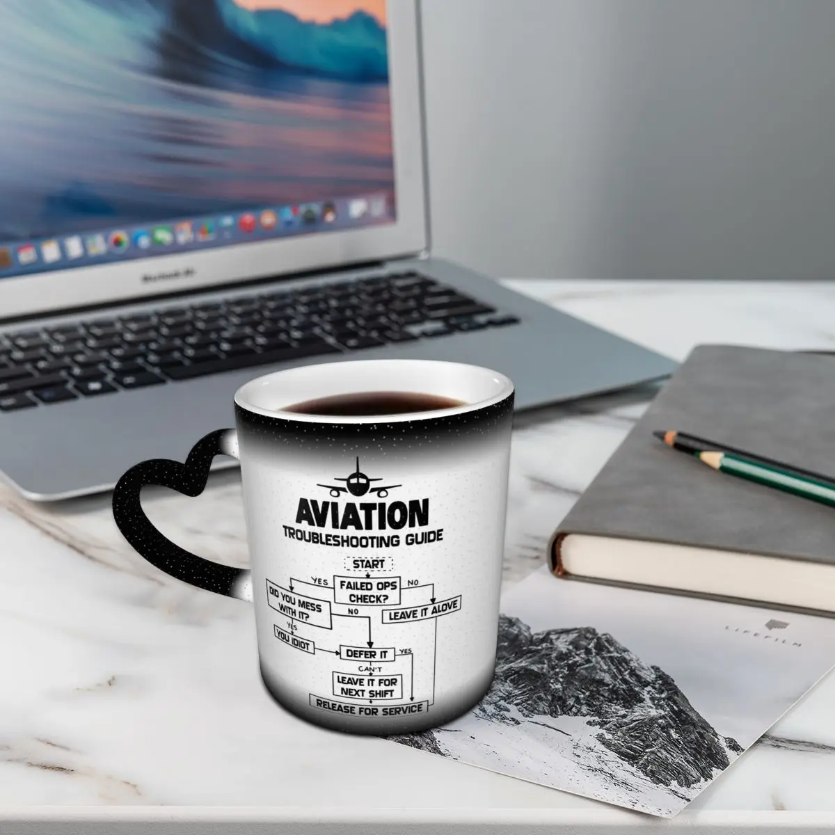 Aviation Airplane Pilot Captain Stripes Epaulette Mug Funny Ceramic Coffee Cups Tea Mugs Milk Cup Drinkware Gift for Woman Man