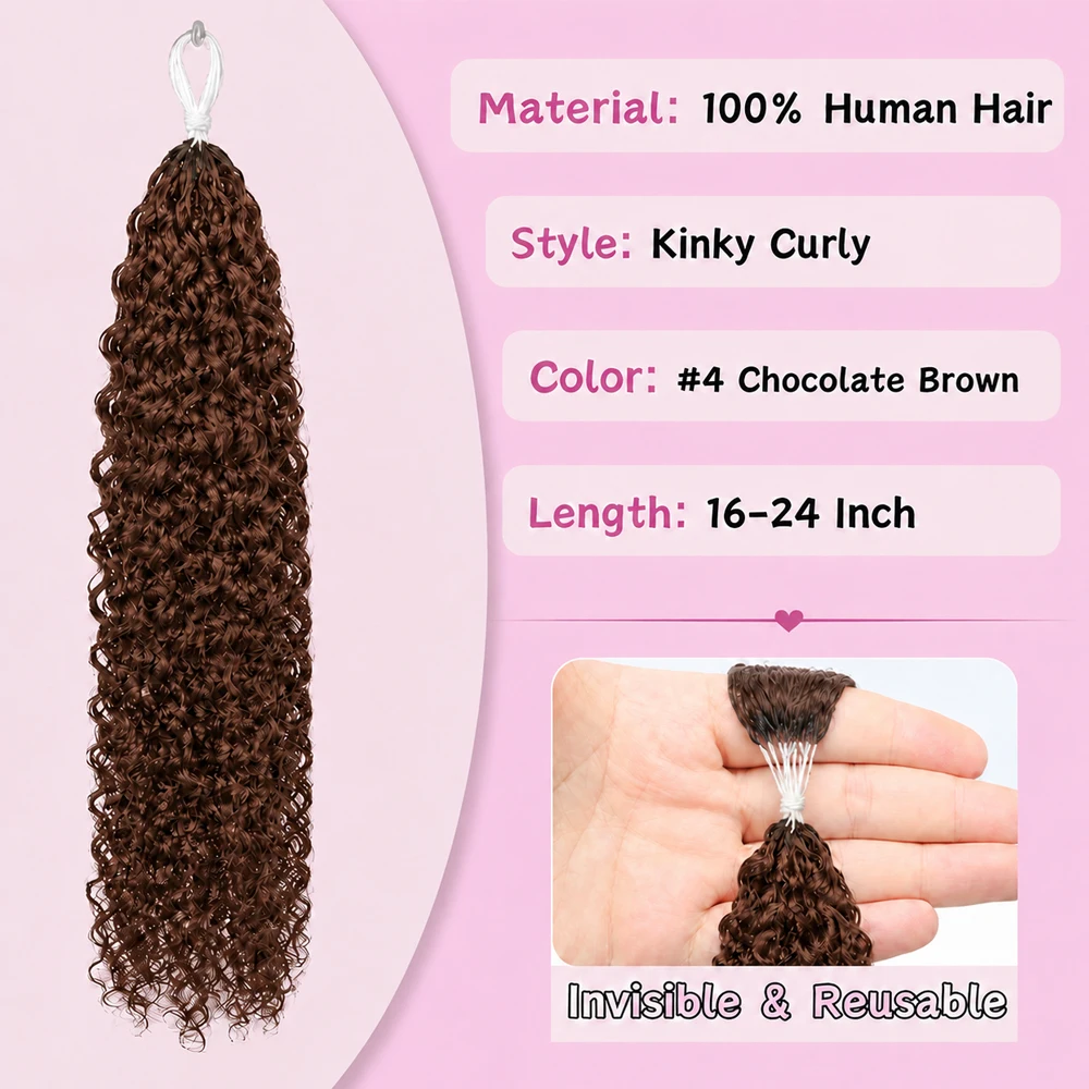12A #4 Brown Kinky Curly Human - Crochet Braiding Hair recension och pris