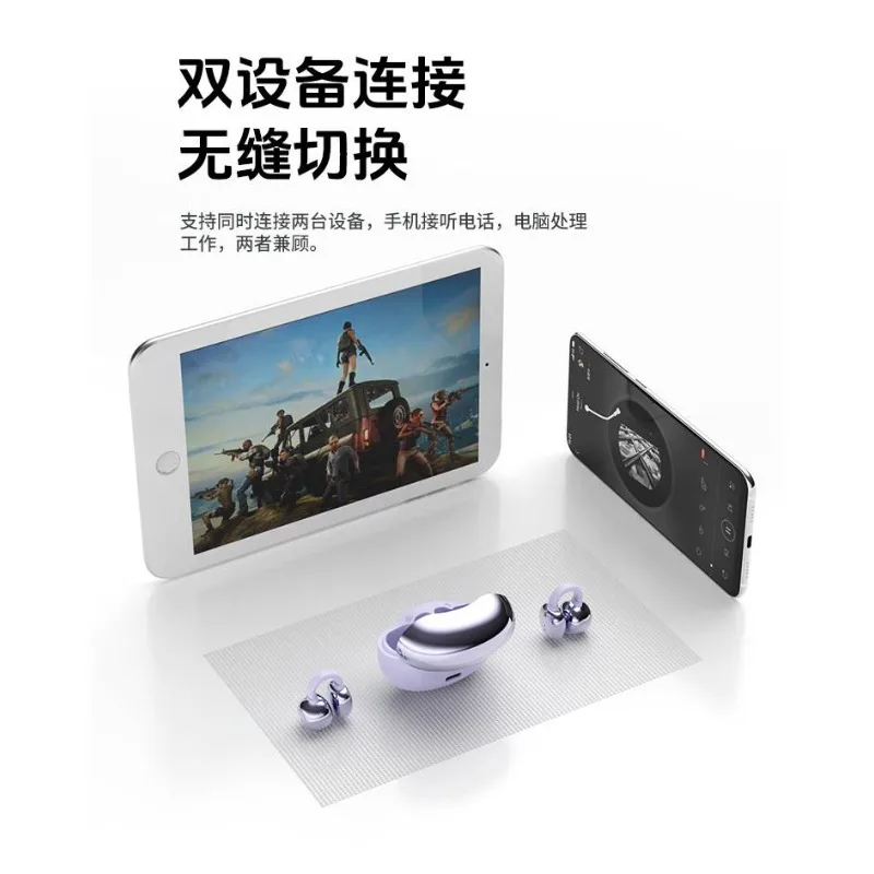 Auriculares deportivos con cancelación activa de ruido sonido HiFi Bluetooth 5,4 tipo C Clip de oreja seguro a prueba de sudor a prueba de lluvia para juegos gimnasio