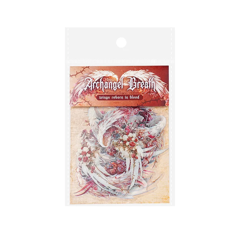 Gold Foil Stickers Archangel Breath Series Vintage Angel Wings for Journal Scrapbook Decoration Multicolor Paper Stickers view 2