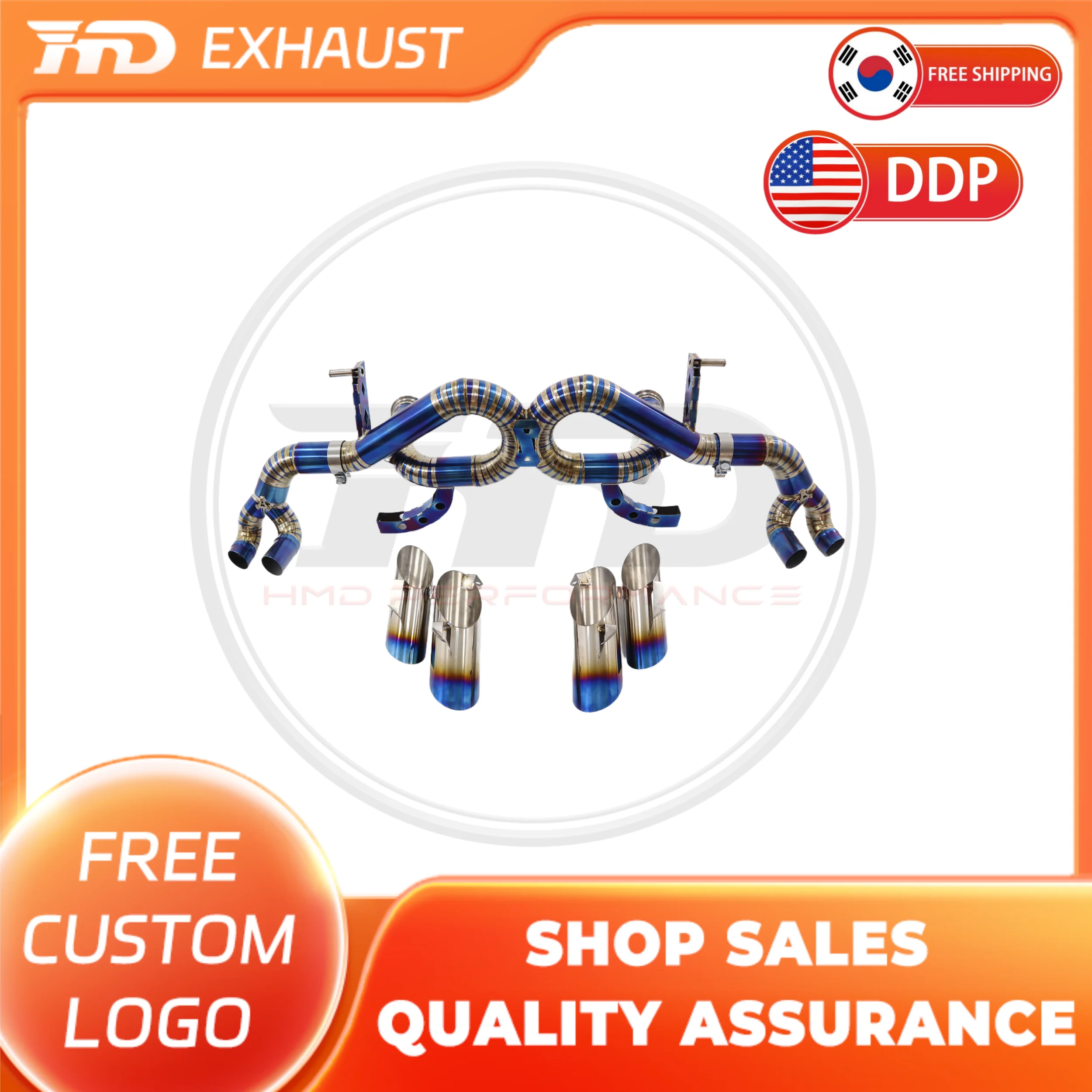 

HMD Titanium Alloy Exhaust System Performance Catback exhaust for Lamborghini Huracan LP580 LP610 WIthout Valve Muffler