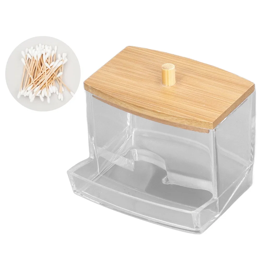Sturdy Durable Cotton Swab Box High Smoothness Transparent Cotton Swab Storage Case Portable Multipurpose Cotton Swab Holder