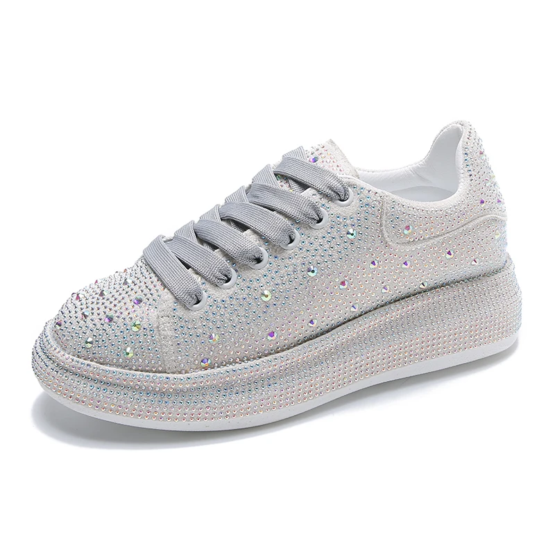 

2023NEW Women Sneakers with Sparkles Shoes Luxury Platform Sport Trainers Rhinestone Fashion Casual Sneaker