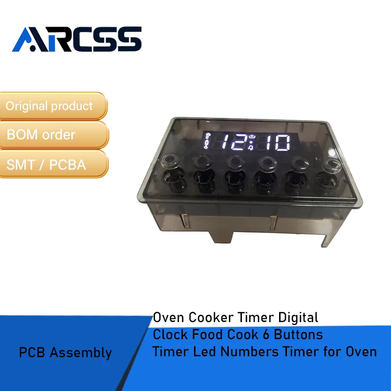 مؤقت طباخ الفرن، ساعة رقمية للطهي بالطعام، 6 أزرار، مؤقت أرقام LED للفرن