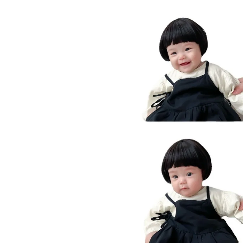 1pcs Baby Wig Children\'s Short Bob Photo Styling Boys and Girls Fashion Cute Funny Headwear Braid Hair Set