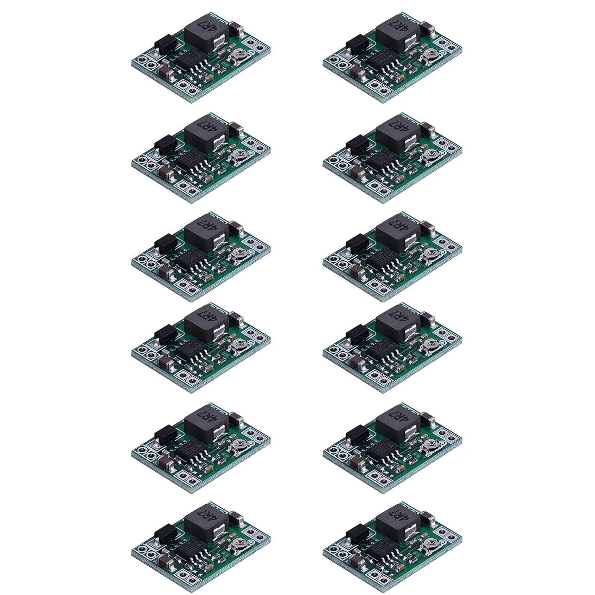 12 buah MP1584 modul catu daya DC-DC Step Down 3A konverter Buck dapat disesuaikan untuk pengganti Arduino LM2596 24V 12V 5V 3V