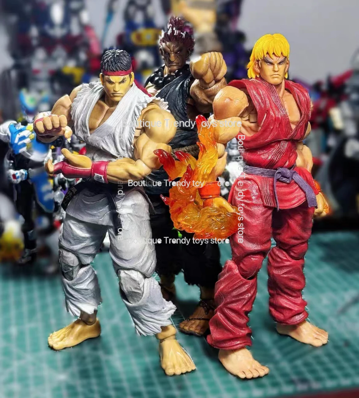 【En stock】Figura de acción coleccionable de 21 cm de Ultra Street Fighter, personaje de juego de lucha articulado, Ryu Ken Akuma, modelo de juguete, regalo