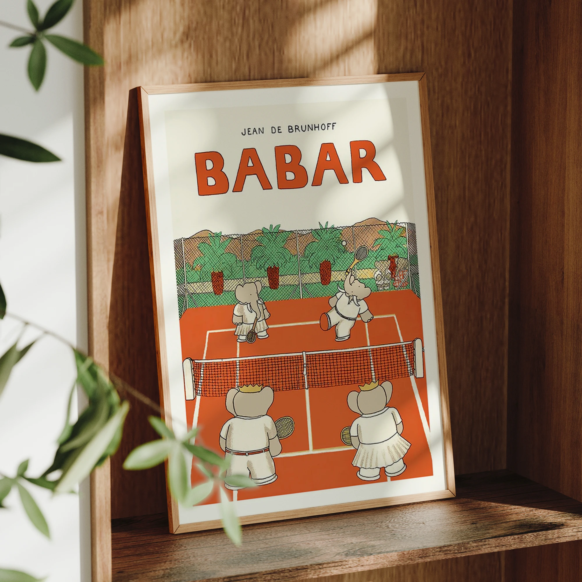 Modern Elephant Babar Fait Du Tennis Wall Art Print Canvas Painting Poster Picture For Living Room,Bedroom Home Decor