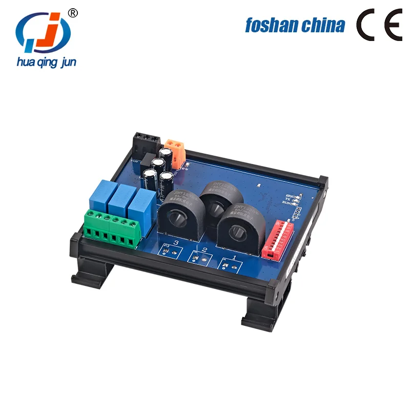 Huaqingjun 3-Channel Current Voltage Detect Module Transformer RS485 Communication Modbus RTU Acquisition Module