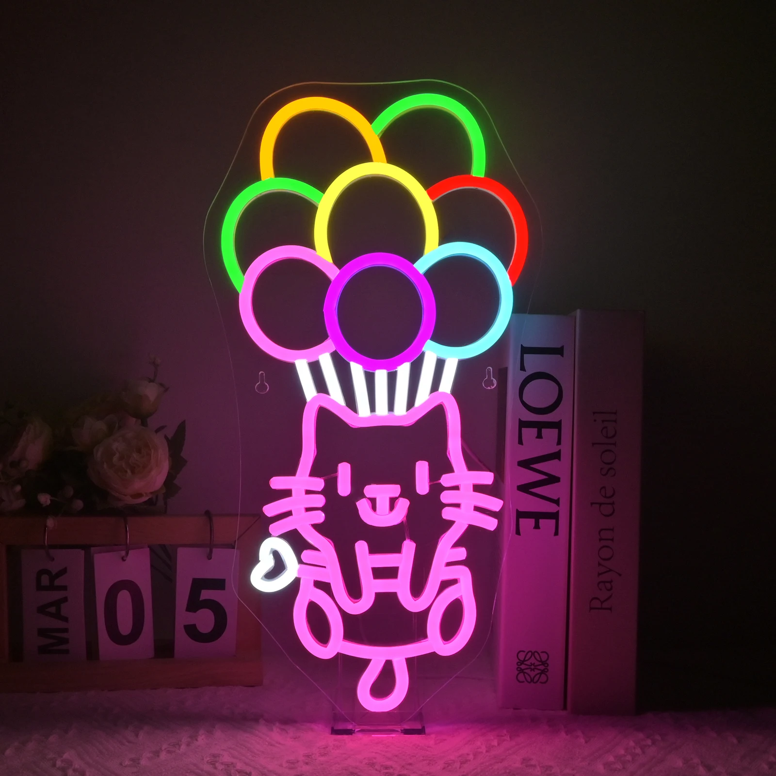 

Colorful Ball Cat Neon Signs Custom For Bedroom Wall Decor 5/12V USB Power Party Culb Art Decor InterestingGift Neon Light
