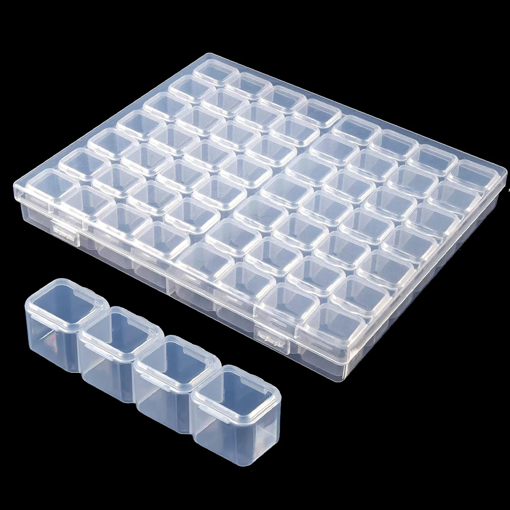 

28/56 Grids Clear Diamond Painting Container Box For Sewing Nail Diamonds Embroidery Bead Small Jewelry Storage Organizer