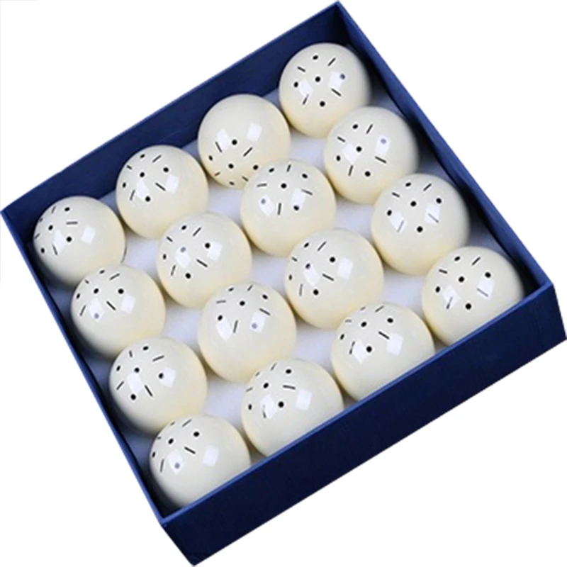 

High Quality 16pcs/box Taiwan 52.5mm/57.2mm Billiard Pool Snooker Practicing Cue Ball Set for Sale