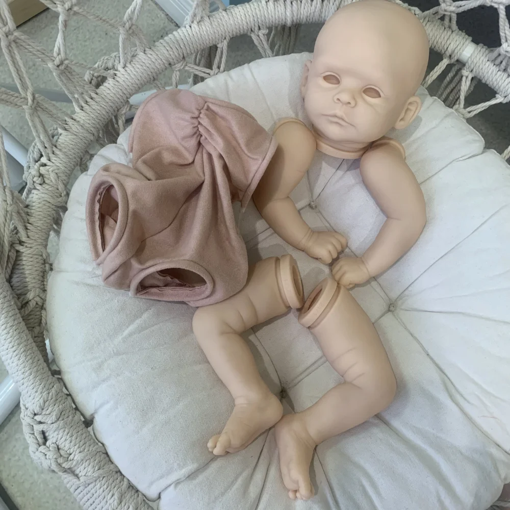 

NPK 19inch Reborn Doll Kit Joleen Lifelike Soft Vinyl DIY Unpainted Unfinished Doll Parts with Cloth Body Bebe Reborn Supply