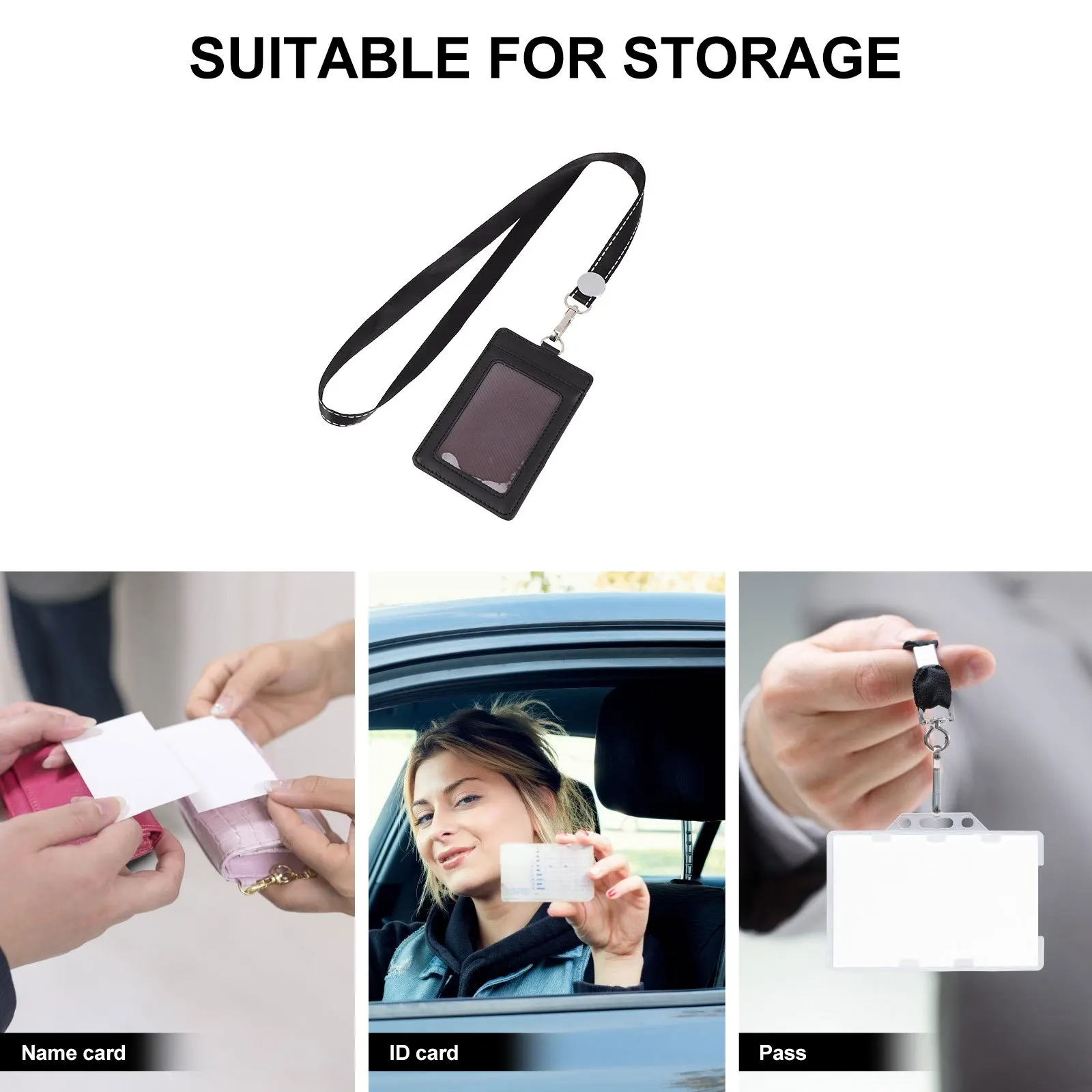 Id Card Holder Lightweight Badge Hanger For Staff Students Nurses Work Cards Cover Entrance Id Sleeve Storage