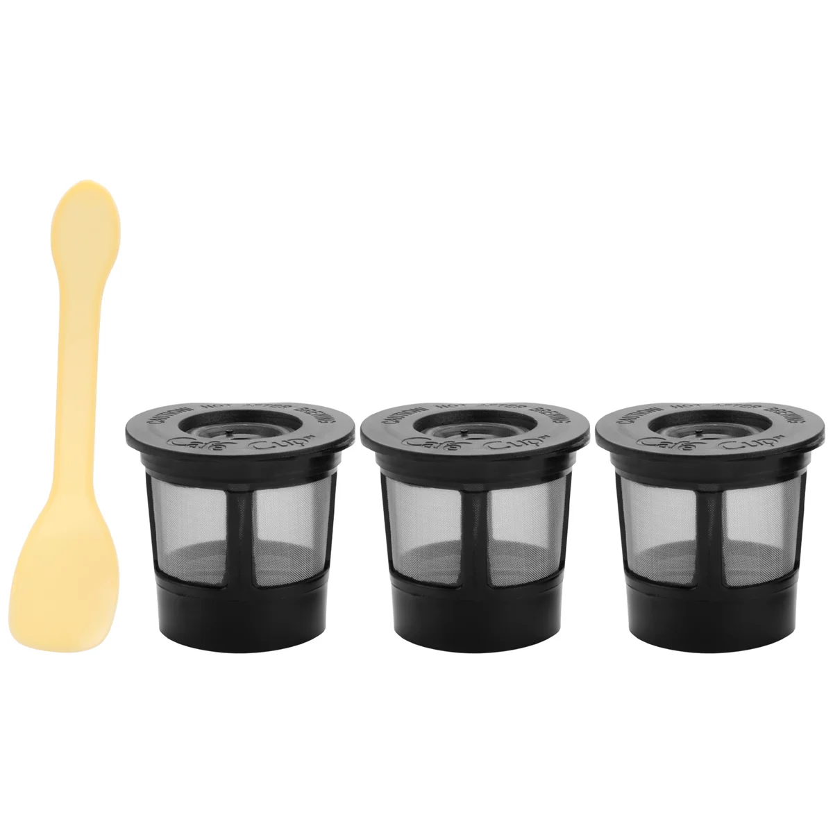 Reutilizáveis permanentes café pod filtros, malha inoxidável, compatível com Keurig Brewers com colher, 3 Pack