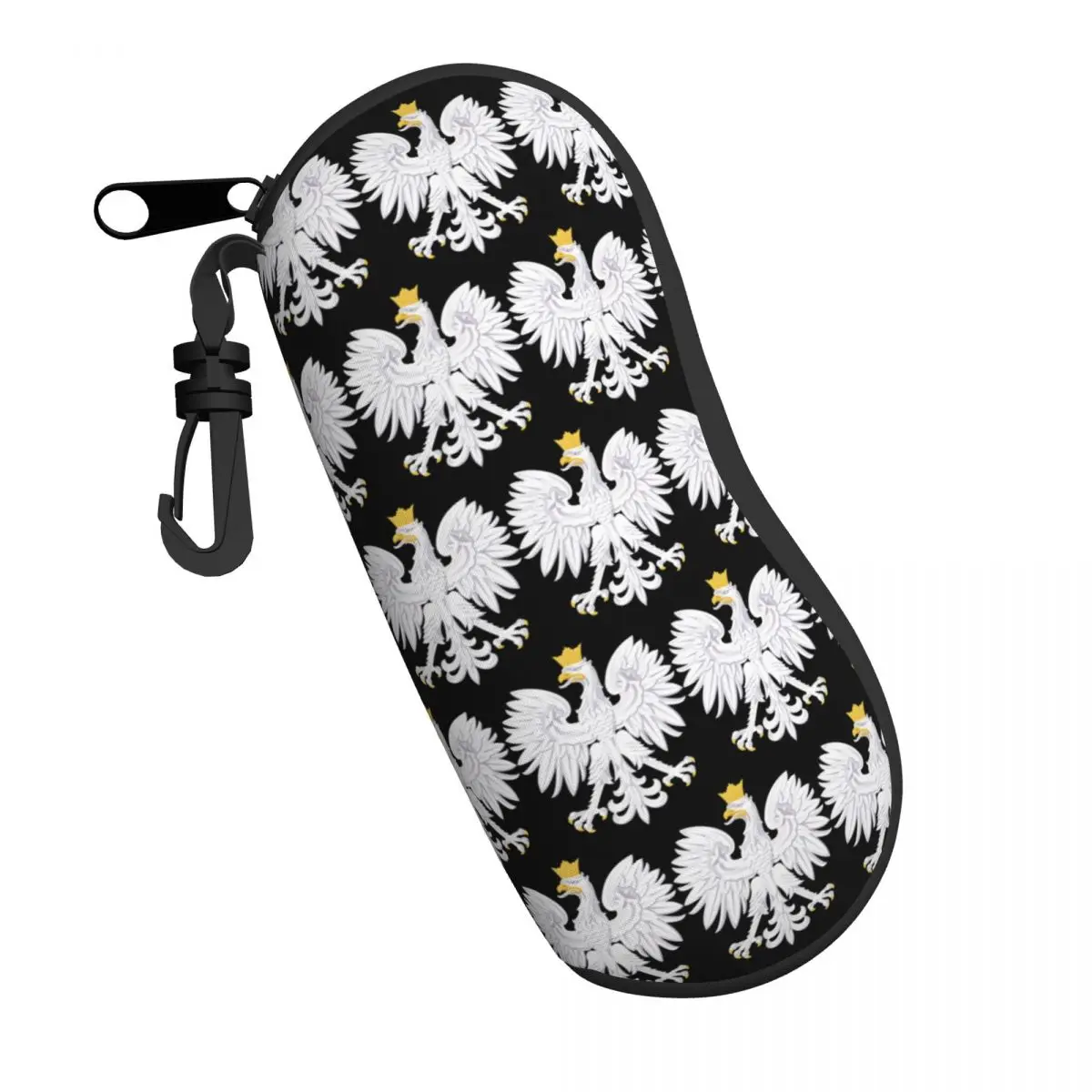 Custom Polska Polish Eagle Shell Glasses Case Unisex Travel Poland Coat of Arms Eyeglasses Case Sunglasses Protector Box