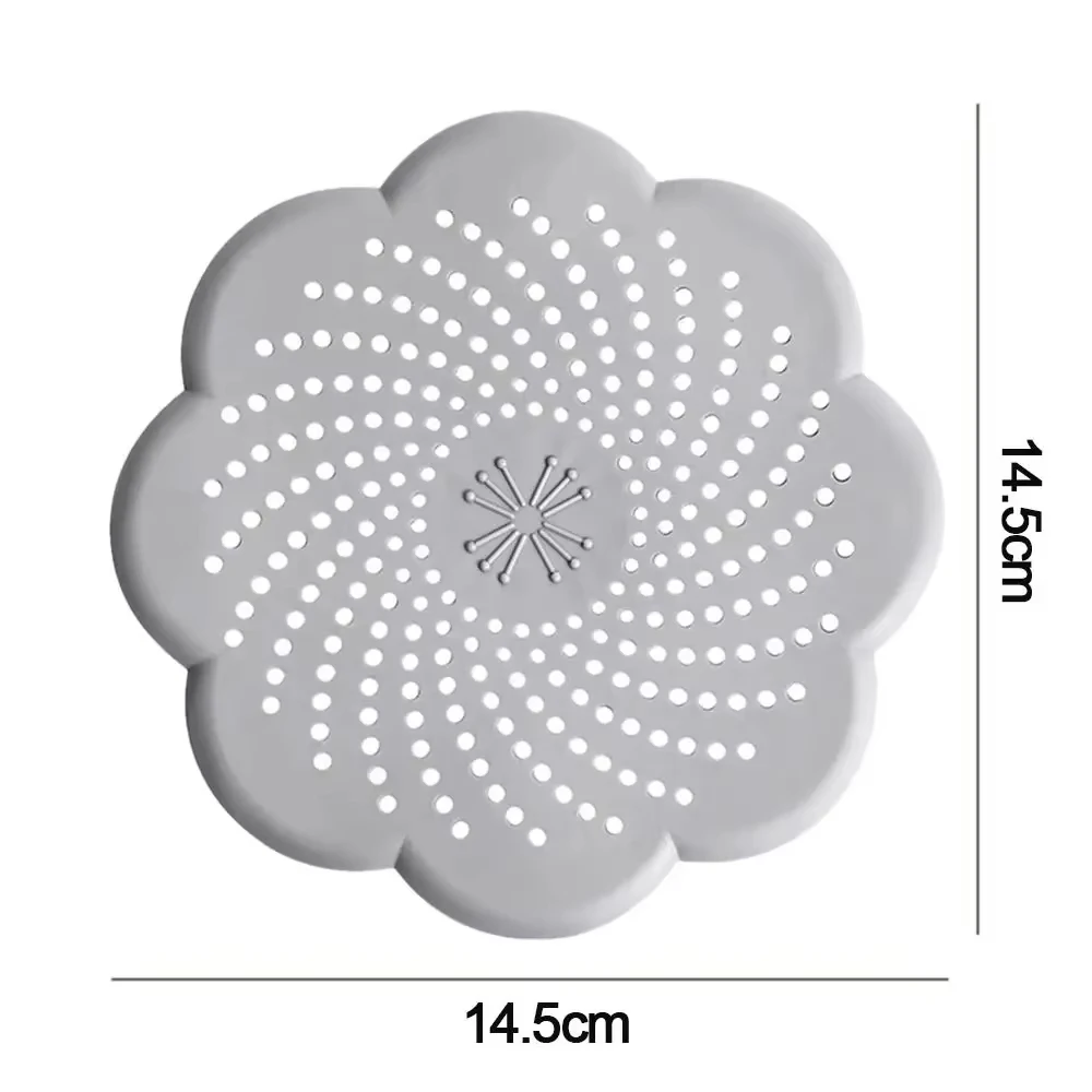 5pcs Silicone Floor Drain Cover Kitchen Anti-blocking Sink Filter Bathroom Anti-hair Sewer Filter Screen