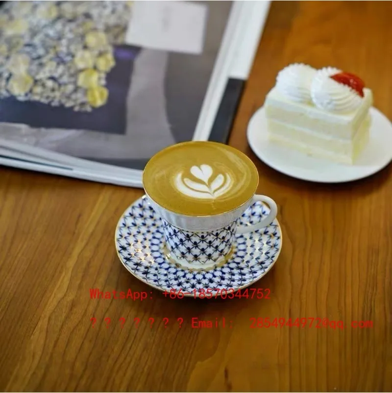 Ceramic Coffee Cup Double Cup Saucer Set, High-end Exquisite Luxury Bone China Afternoon Tea Set