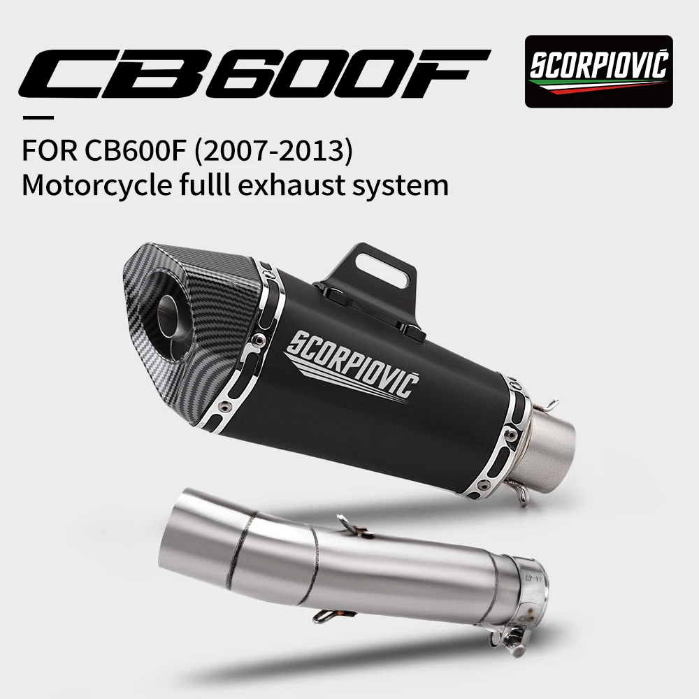 for CB600F Hornet CB600 600F (2007-2013) motorcycle stainless steel high performance mid-section exhaust system complete set 51m