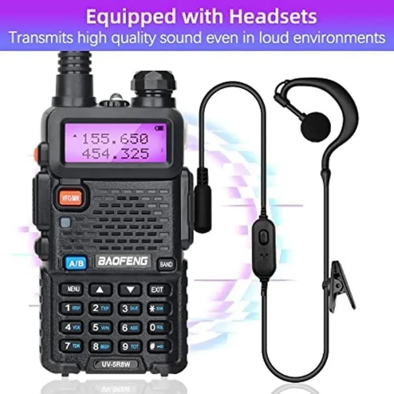 Imagem -06 - Walkie Talkie Uhf Dual Band Estação de Rádio Amador Transceptor hf Scanner Amador Vhf Longo Alcance 8w Baofeng-uv5r