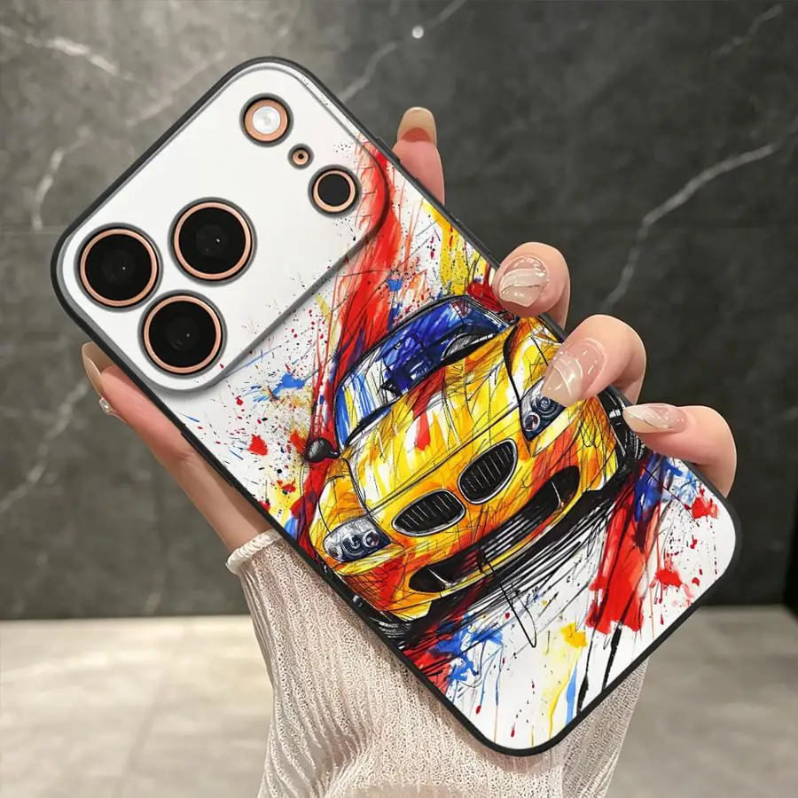 Phone Cover Case for Apple iPhone 17 Pro Max 11 13 Mini 14 6 6S SE X 15 16 Plus XS 7 8 Colorful Sports Car view 4