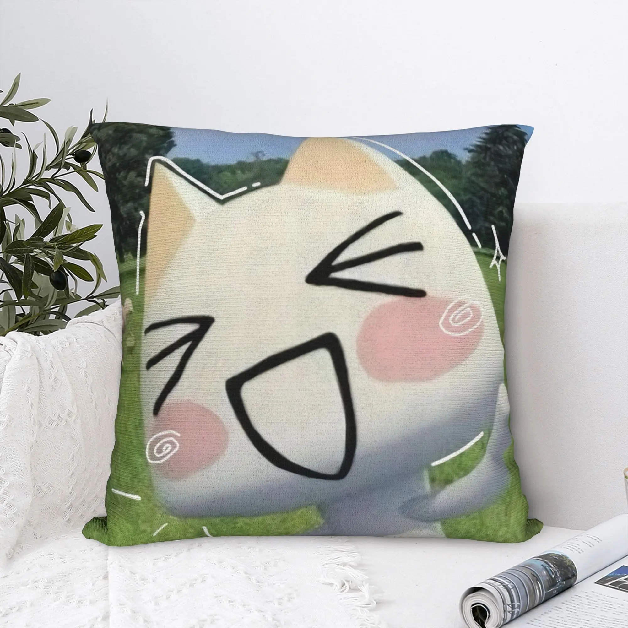 Toro Inoue Cat Square Pillow Case Kawaii Neko Cushion Cover Vintage Zipper Decorative Pillowcover for Living Room 18