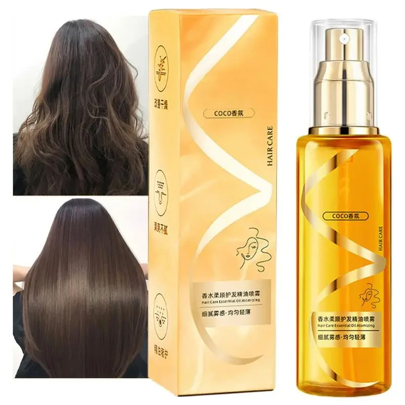 Spray de aceite inofensivo para cabello rizado, Spray de brillo para hidratar y nutrir el cabello, regalo para mujeres, 100ml