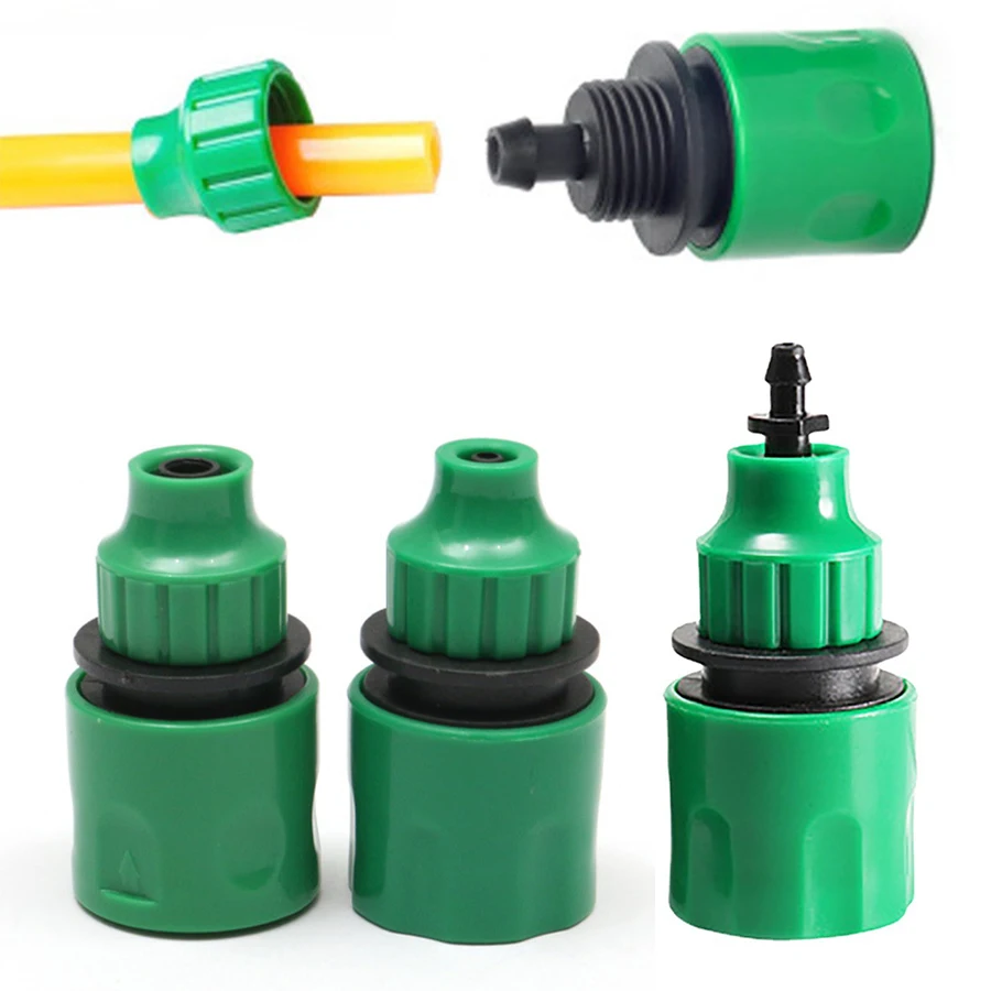 

1Pcs Green Garden Water Quick Coupling Garden Water Tap Irrigation Drip Irrigation Connecting Tool for 4/7mm 8/11mm Hose Barbed