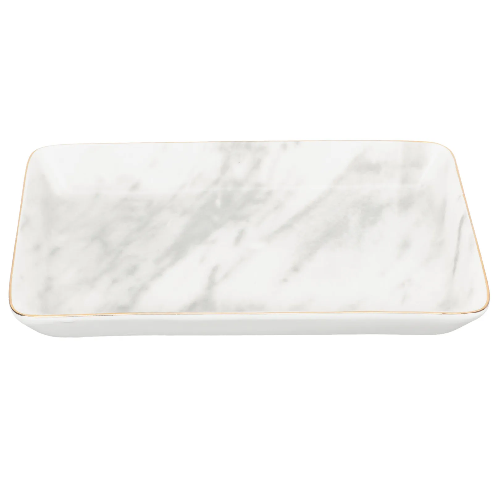 Nordic Style Marble Pattern Ceramic Jewelry Storage Tray for Dressing Table Makeup Brushes Trinkets Sundries Organizing