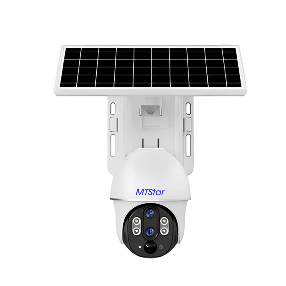 MTStar 2MP+2MP Multi-Platform 360 Angle View Monitoring SIM Card 4G Network Solar Security Camera