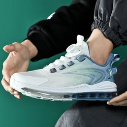 Men New Mesh Breathable Running Shoes Walking Shoes Casual Sneakers Couple Shoes Trendy Shoes Knob Buckle TPU Popcorn Sole