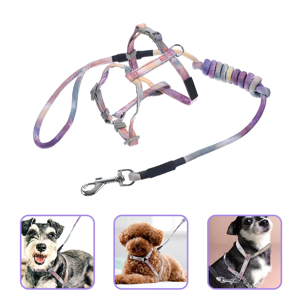 

Adjustable Cat Harness Leash Escape Proof Lightweight Walking Rope For Small Dog Outdoor Use Compact Design Gradient Color Pet