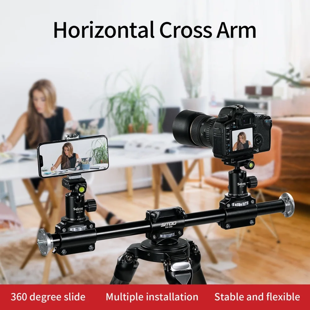 Selens Multi Angle Horizontal Tripod Extension Boom Arm Aluminum Alloy Photography Tripod Photo Studio Kits photography Props