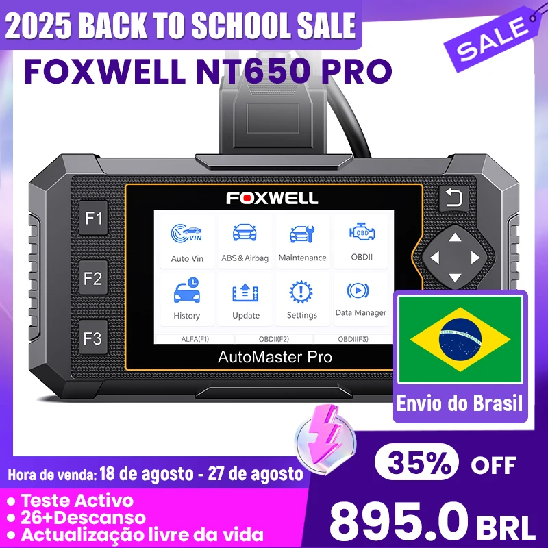 

2025 FOXWELL NT650 PRO OBD2 Scanner 25+ Reset Service Airbag Reset OBDII VS NT650 Elite Code Reader Diagnostic Tool