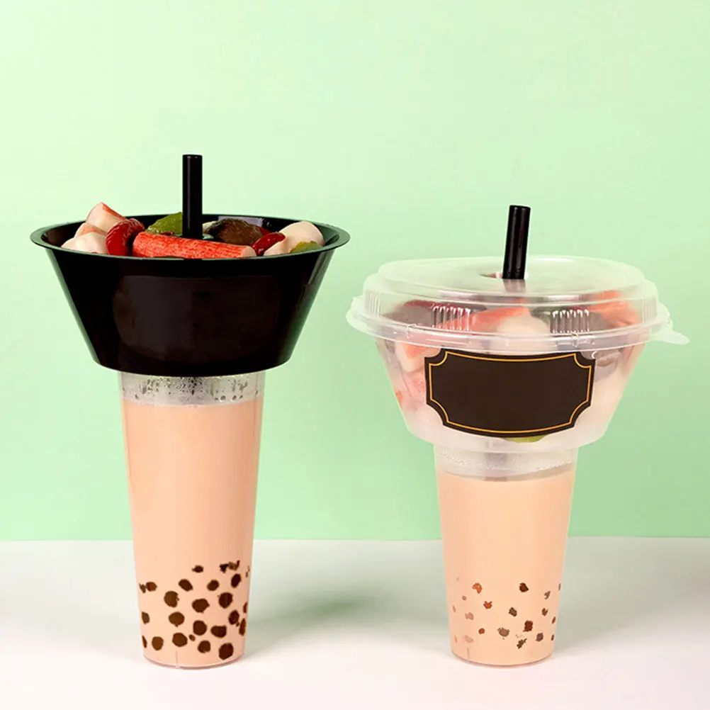 

5 Sets Snack Combination Large Capacity Fries Soda Container French Plate Storage Bowl Holder Plastic Water Cup Fried
