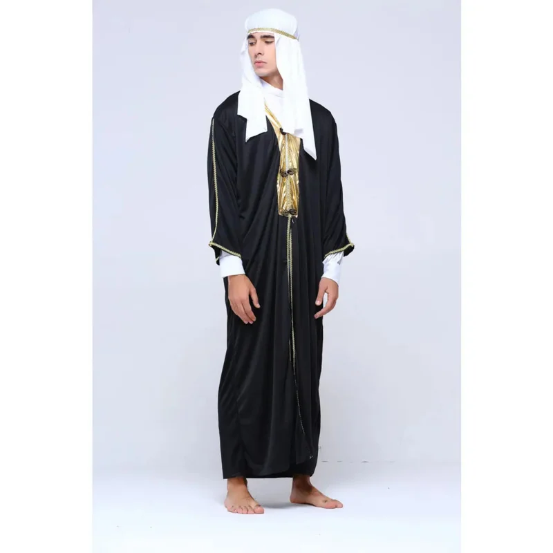 Umorden Arab Arabian Sheik Costume Robe Novelty Sultan Costumes for Men Fancy Carnival Halloween Purim Party Cosplay