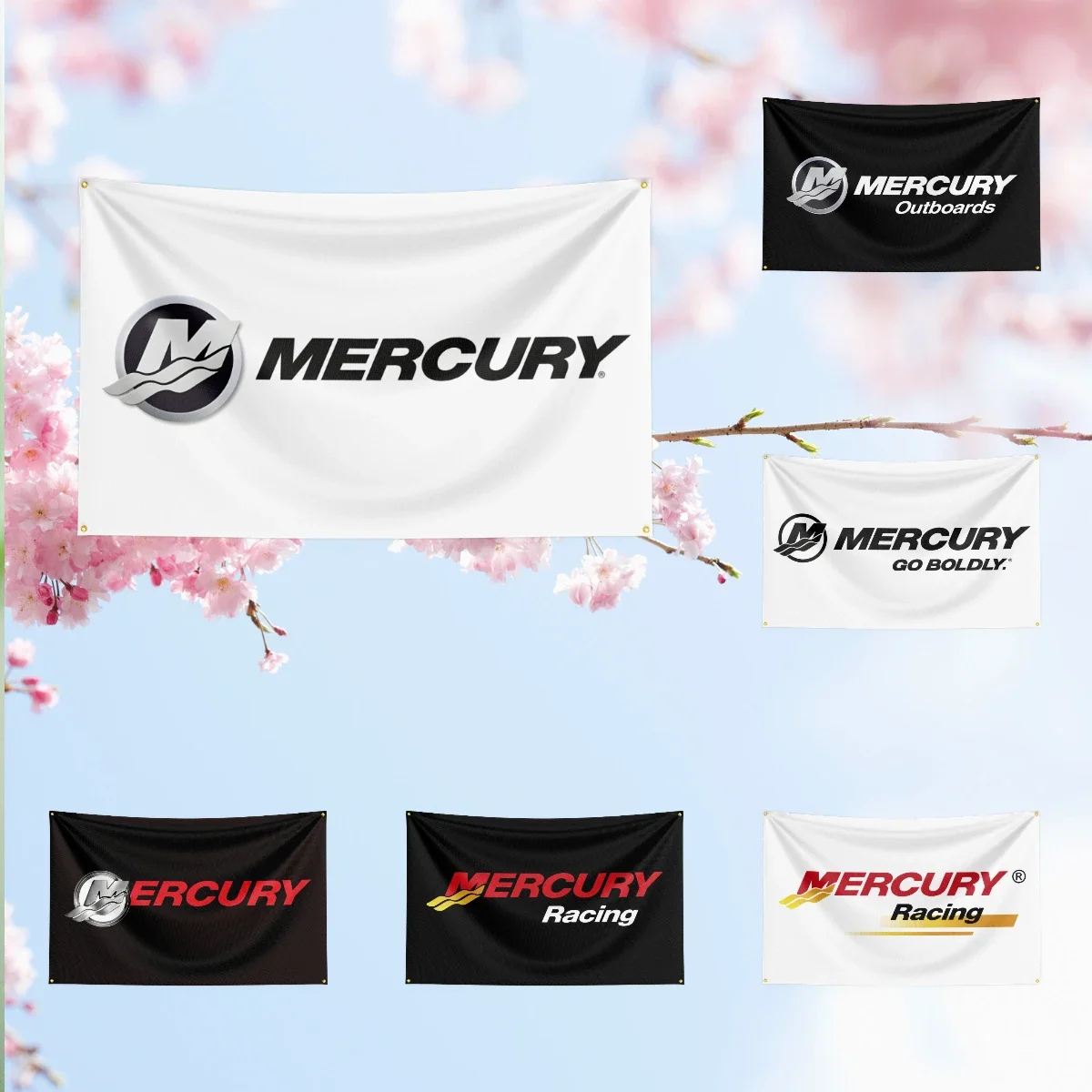 Motorcycle Flag for M-Me-rc-ur-y Fans Banner Custom any Image wrinkle resistant storefront basement tapestry