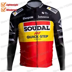 Belgium Soudal Quick Step Team 2023 Wind Vest Mens Cycling Jacket Windproof Cycling Jerseys Long Sleeve aaa MTB Maillot Cyclisme