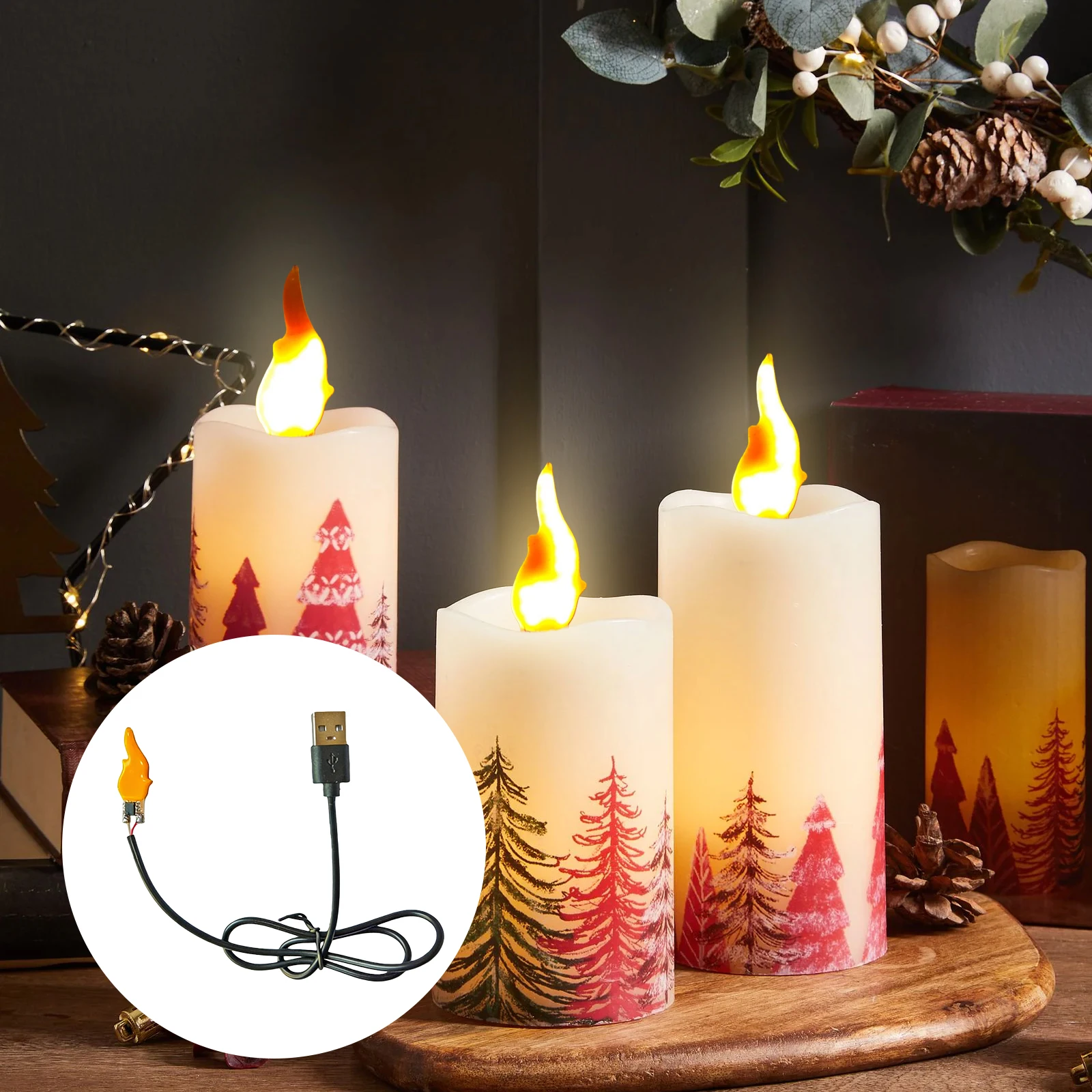 Vintage Flame String Lights Plug and Play Design Candle Flame Light Bulbs for Indoor Outdoor Party Patio Home Decor