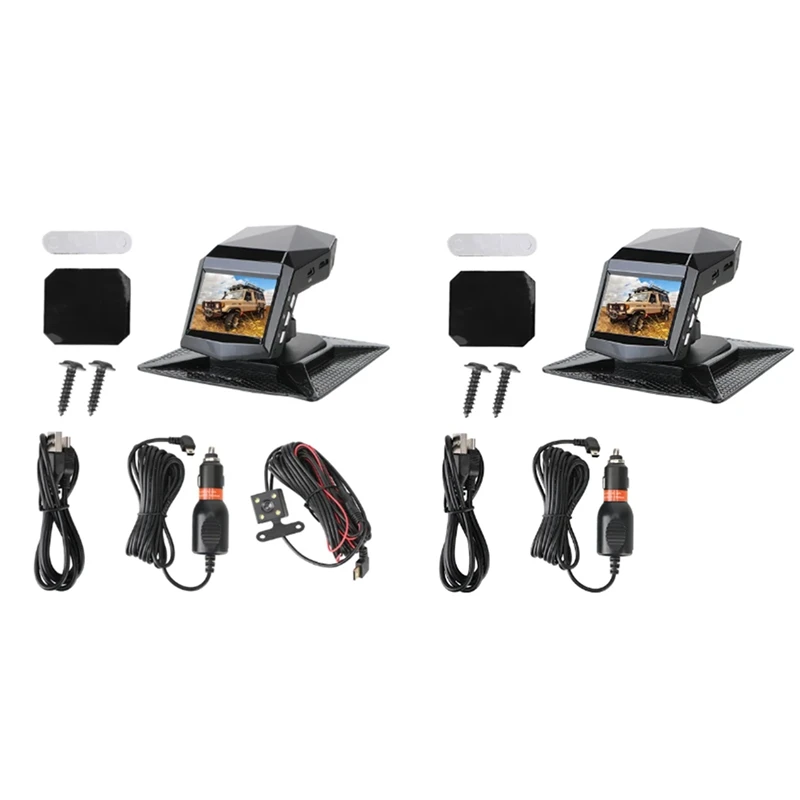 AIAI Car Dash Gravador de vídeo Monitor de visão traseira Dashcam Tela de 2 polegadas 1080P Grande angular