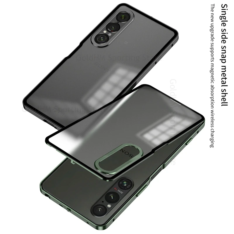 

For Sony Xperia 1 VII Tempered Glass Phone Magnetic Case For Xperia 1 VI Alloy Phone Bumper Slide Lock Buckle Cover Xperia 1 IV